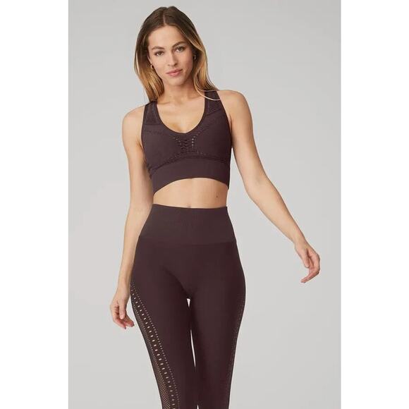 Alo Yoga Seamless Open Air Sports Bra - S Raisin - Picture 1 of 1